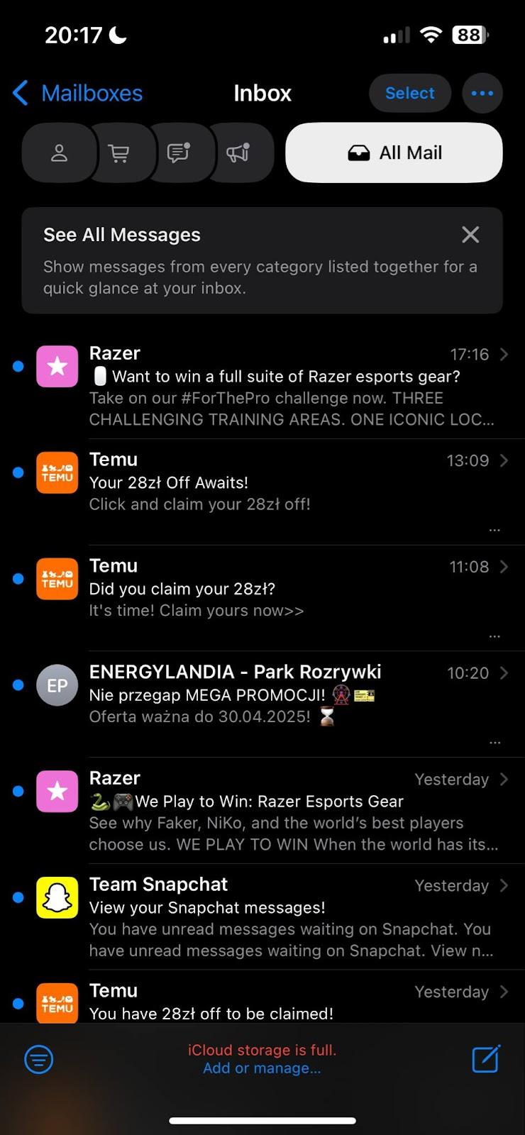 iCloud Mail on iPhone showing seamless integration with Apple ecosystem